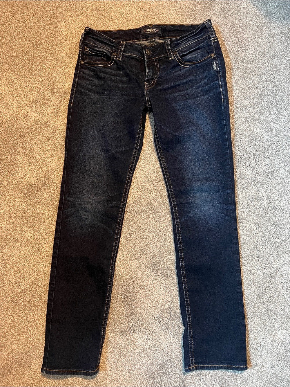 Silver Jeans Women’s Straight Cut Jeans - Dark Blue Indigo